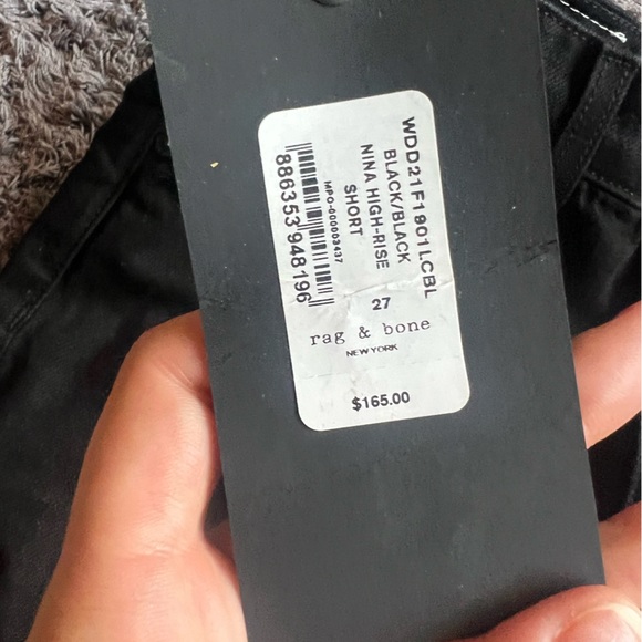 Black Rag and Bone Nina High Rise Shorts - Picture 4 of 4